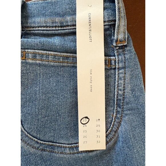 Current/Elliott NWT The Scooped Ruby Crop Jeans Size 23 Straight Cropped - Picture 5 of 12